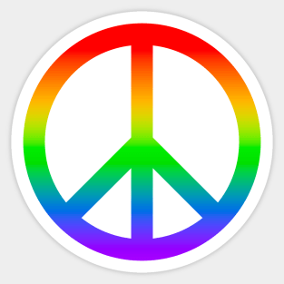 Rainbow colored Peace Symbol Sticker